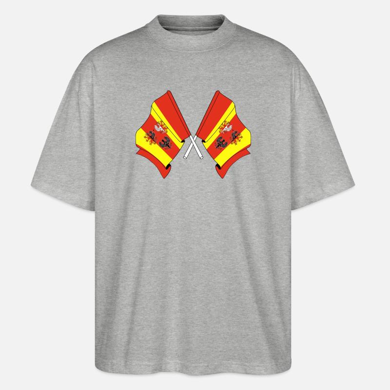 Two flags Lodz - Stanley/Stella Oversized Unisex Organic T-shirt Blaster 2.0 - heather grey