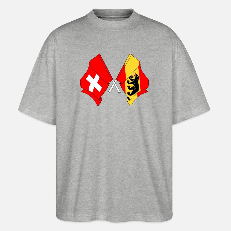 Drapeau Suisse drapeau Berne - T-shirt bio Blaster 2.0 coupe oversize Stanley/Stella Unisexe - gris chiné