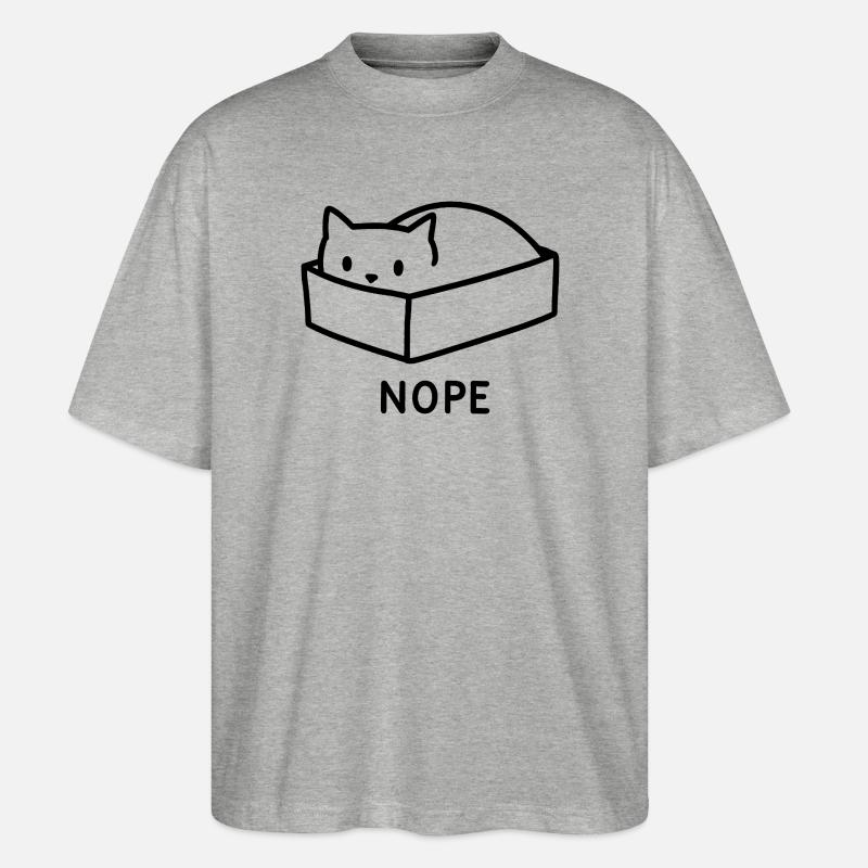 NOPE Cat - Stanley/Stella Oversized Unisex Bio T-Shirt Blaster 2.0 - Grau meliert