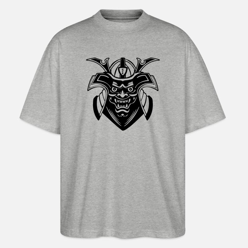 Conception du masque Shadow Menpō - T-shirt bio Blaster 2.0 coupe oversize Stanley/Stella Unisexe - gris chiné