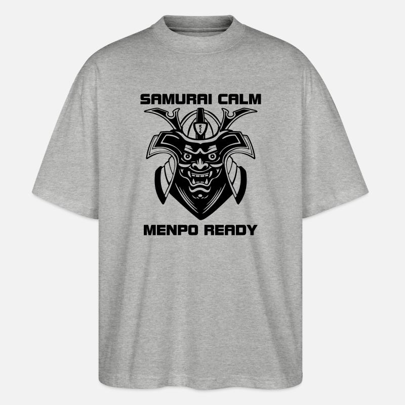 Samurai Calm – Menpo Ready - T-shirt bio Blaster 2.0 coupe oversize Stanley/Stella Unisexe - gris chiné