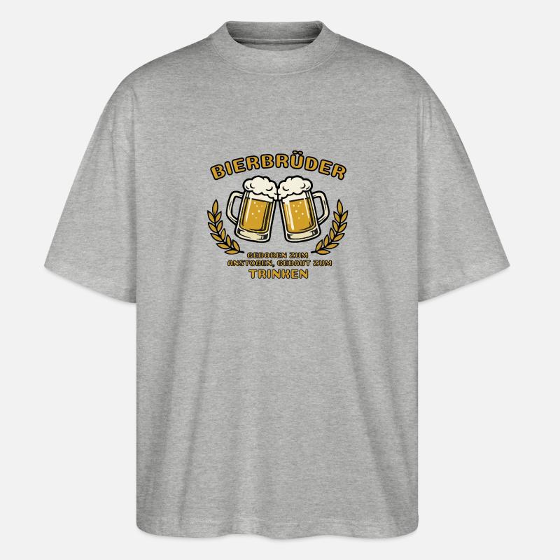 Bierbrüder - Stanley/Stella Oversized Unisex Bio T-Shirt Blaster 2.0 - Grau meliert