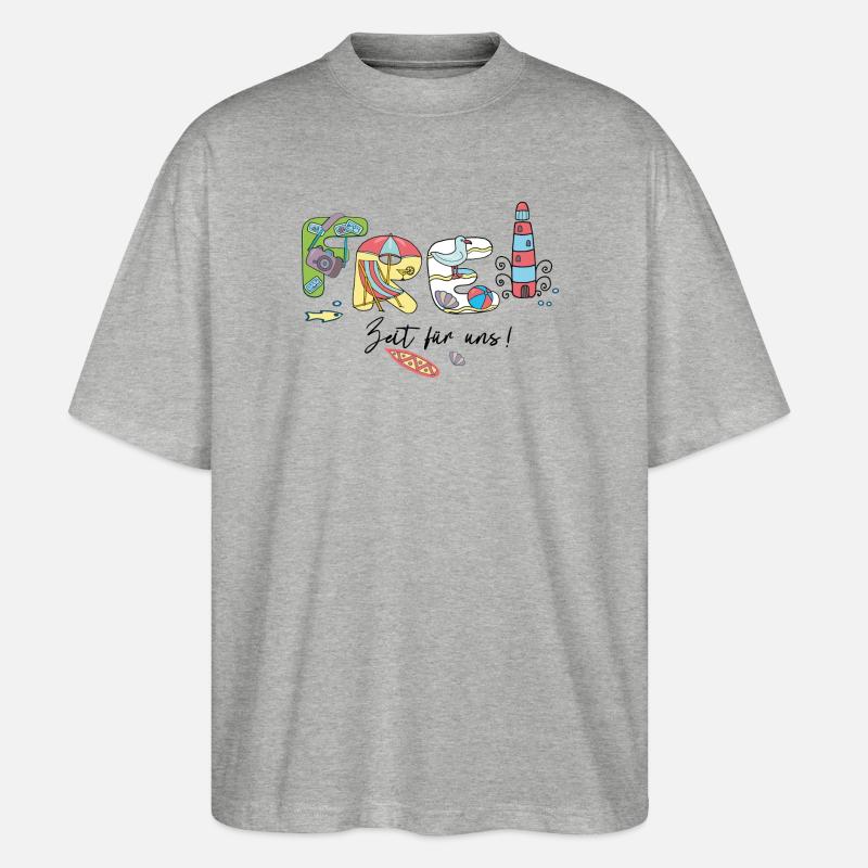 Freizeit Urlaub - Stanley/Stella Oversized Unisex Bio T-Shirt Blaster 2.0 - Grau meliert