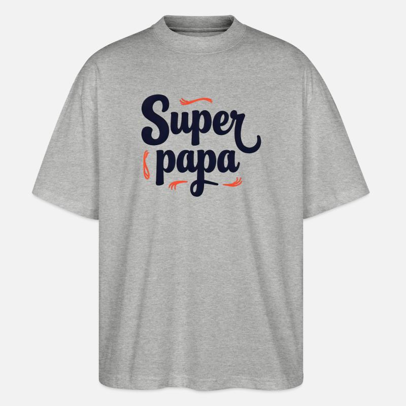 Super papa script couture - T-shirt bio Blaster 2.0 coupe oversize Stanley/Stella Unisexe - gris chiné