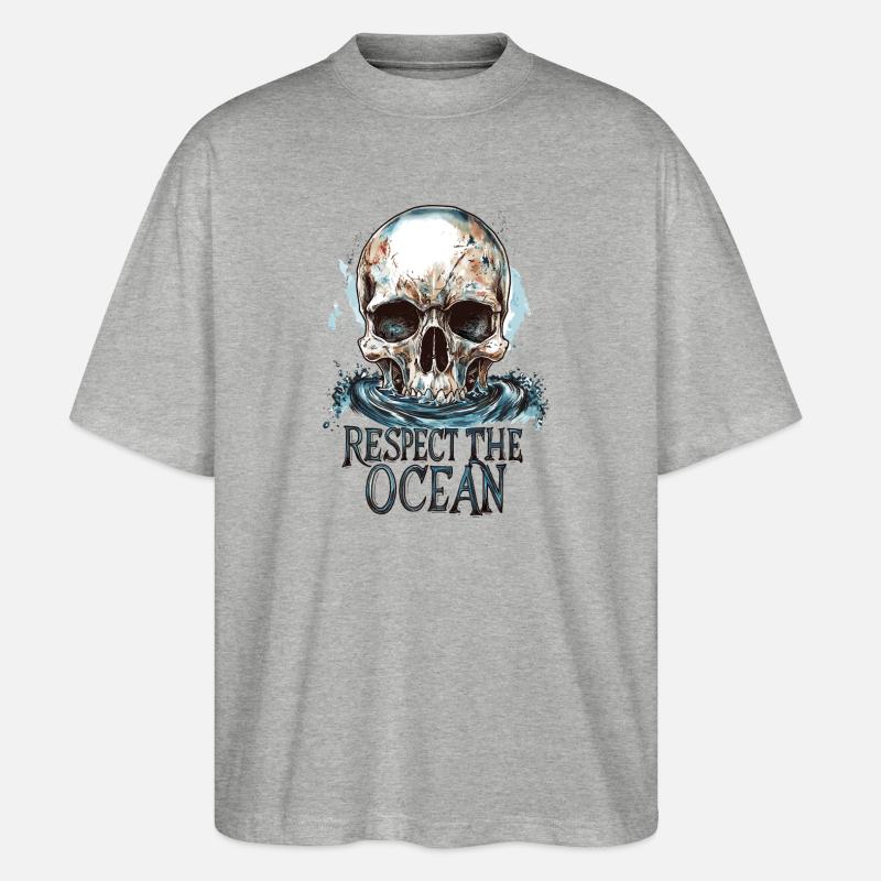 Diver Ocean Respect Dive - Stanley/Stella Oversized Unisex Bio T-Shirt Blaster 2.0 - Grau meliert