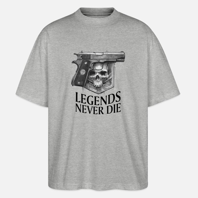Legends Never Die - 1911 - Stanley/Stella Oversized Unisex Bio T-Shirt Blaster 2.0 - Grau meliert