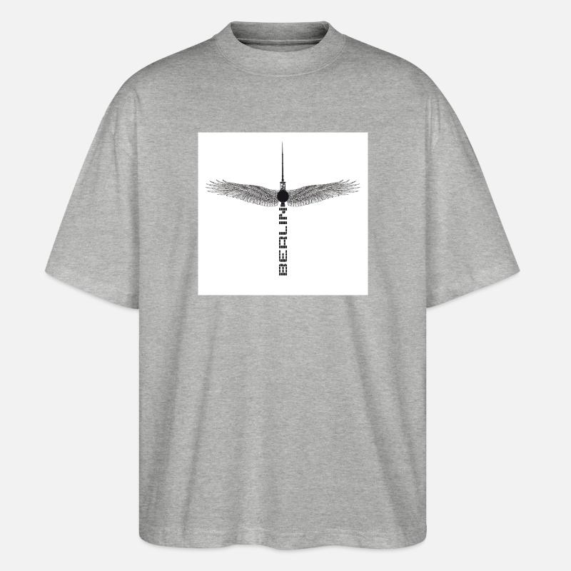 Berlin wings - Stanley/Stella Oversized Unisex Bio T-Shirt Blaster 2.0 - Grau meliert