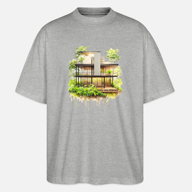 Luxus trifft Wildnis - Stanley/Stella Oversized Unisex Bio T-Shirt Blaster 2.0 - Grau meliert