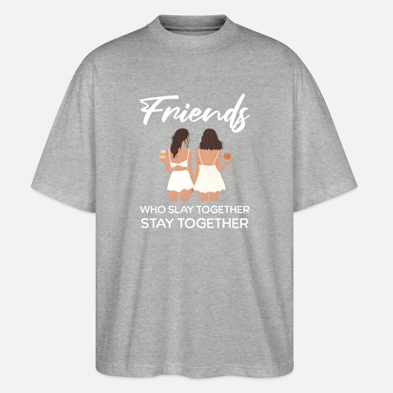 Freunde, die gemeinsam töten - Stanley/Stella Oversized Unisex Bio T-Shirt Blaster 2.0 - Grau meliert