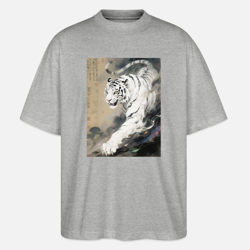 Der Stahlwind: Baihu – Schneidender Atem - Stanley/Stella Oversized Unisex Bio T-Shirt Blaster 2.0 - Grau meliert