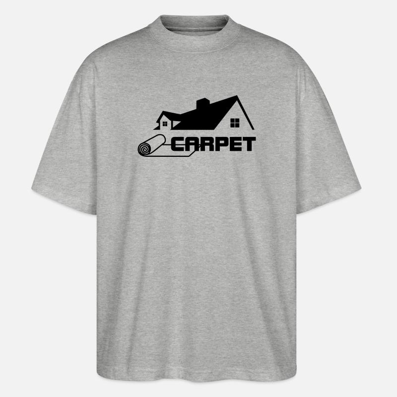 Teppichrollen Logo mit Haus - Stanley/Stella Oversized Unisex Bio T-Shirt Blaster 2.0 - Grau meliert