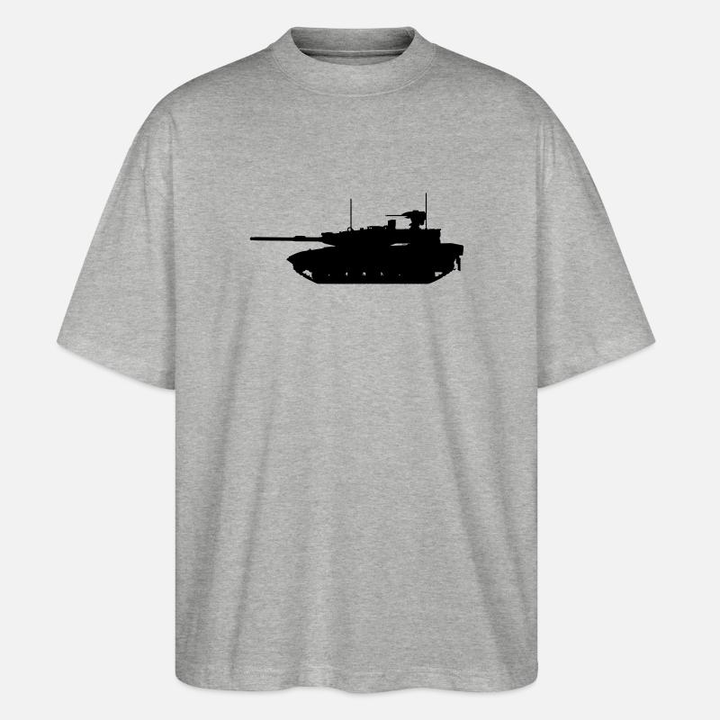 Militärpanzer - Stanley/Stella Oversized Unisex Bio T-Shirt Blaster 2.0 - Grau meliert