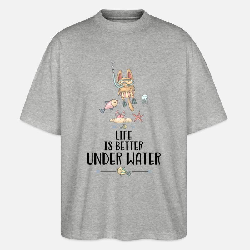 Taucher - Stanley/Stella Oversized Unisex Bio T-Shirt Blaster 2.0 - Grau meliert