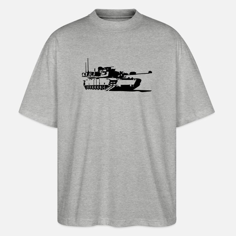 Panzer M1 Abrams - Stanley/Stella Oversized Unisex Bio T-Shirt Blaster 2.0 - Grau meliert