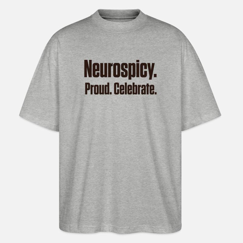 Neurospicy und Proud Spätdiagnose ND - Stanley/Stella Oversized Unisex Bio T-Shirt Blaster 2.0 - Grau meliert
