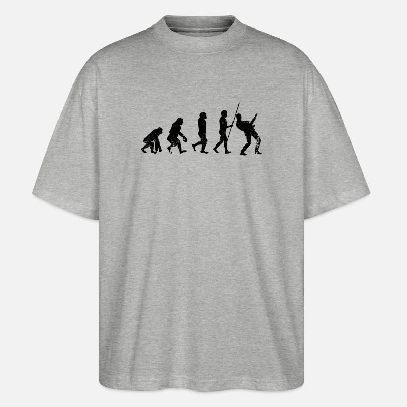 Evolution-Gitarrist - Stanley/Stella Oversized Unisex Bio T-Shirt Blaster 2.0 - Grau meliert