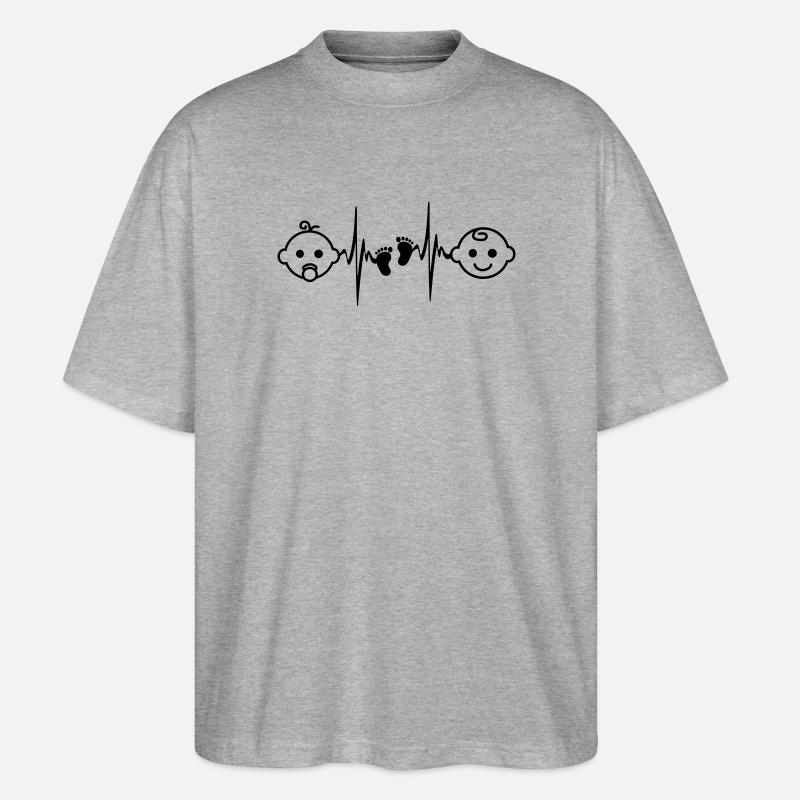 Baby Mädchen oder Junge - Stanley/Stella Oversized Unisex Bio T-Shirt Blaster 2.0 - Grau meliert