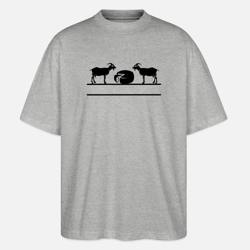 Monogramme de fromage de chèvre. - T-shirt bio Blaster 2.0 coupe oversize Stanley/Stella Unisexe - gris chiné