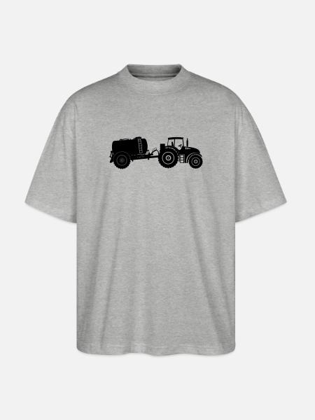 Tractor with vulture tank - Stanley/Stella Oversized Unisex Organic T-shirt Blaster 2.0 - heather grey