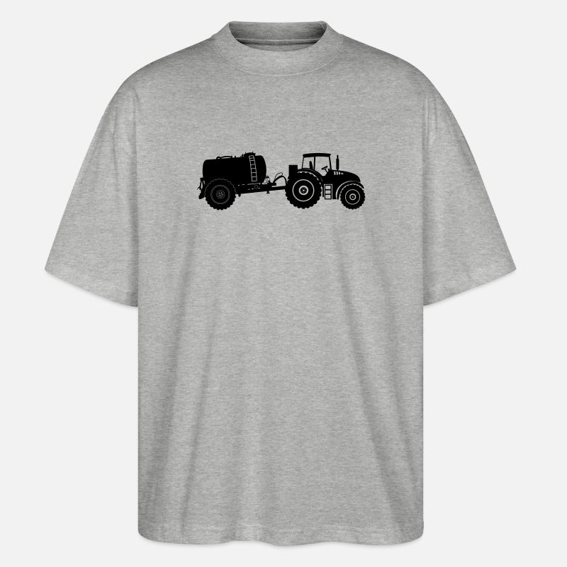 Traktor mit Geierbehälter - Stanley/Stella Oversized Unisex Bio T-Shirt Blaster 2.0 - Grau meliert