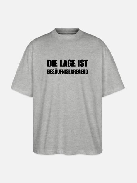 The situation is drunkenness - Stanley/Stella Oversized Unisex Organic T-shirt Blaster 2.0 - heather grey