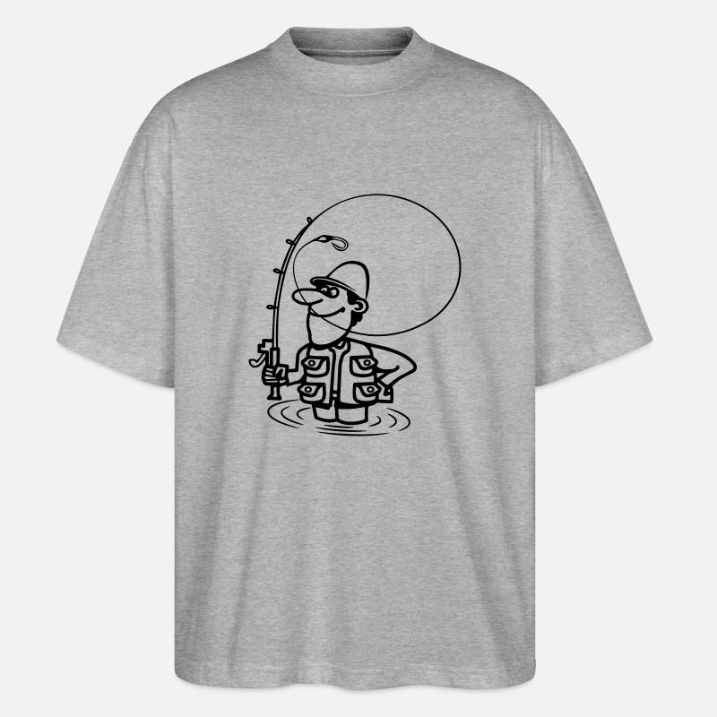 angeln spass - Stanley/Stella Oversized Unisex Bio T-Shirt Blaster 2.0 - Grau meliert