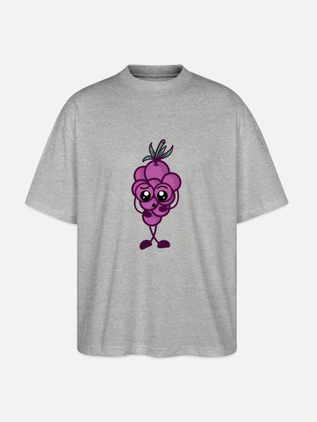 Weintrauben Lustig - Stanley/Stella Oversized Unisex Organic T-shirt Blaster 2.0 - heather grey