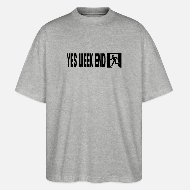 yes Weekend - Stanley/Stella Oversized Unisex Bio T-Shirt Blaster 2.0 - Grau meliert