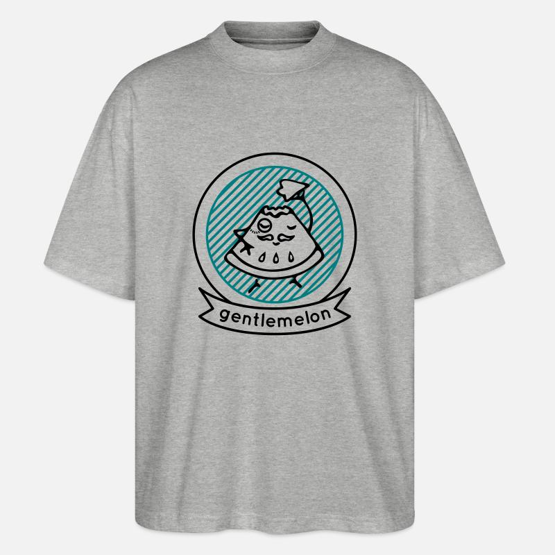 Wassermelone - Stanley/Stella Oversized Unisex Bio T-Shirt Blaster 2.0 - Grau meliert
