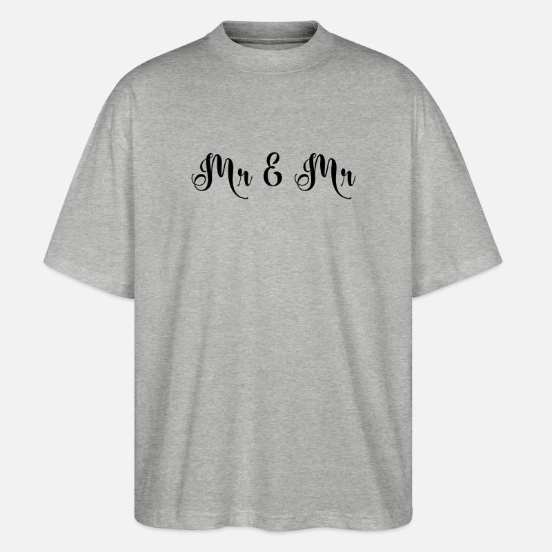 Mr & Mr Hochzeit Design - Stanley/Stella Oversized Unisex Bio T-Shirt Blaster 2.0 - Grau meliert