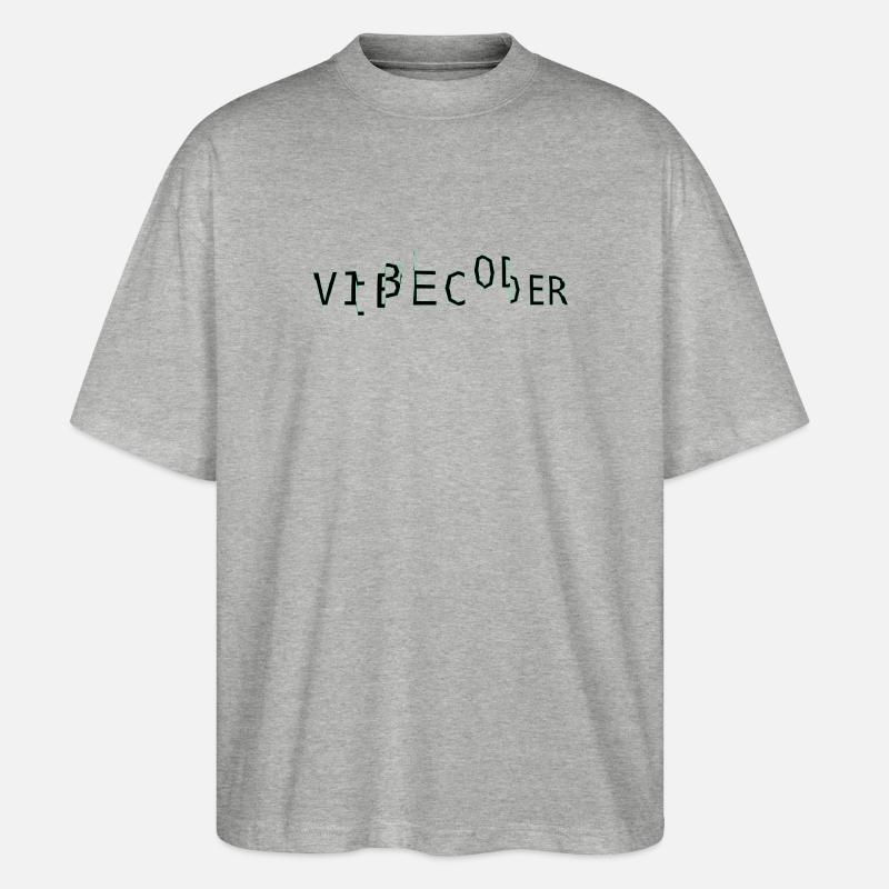 vibecoder_mono Glitch - Stanley/Stella Oversized Unisex Bio T-Shirt Blaster 2.0 - Grau meliert