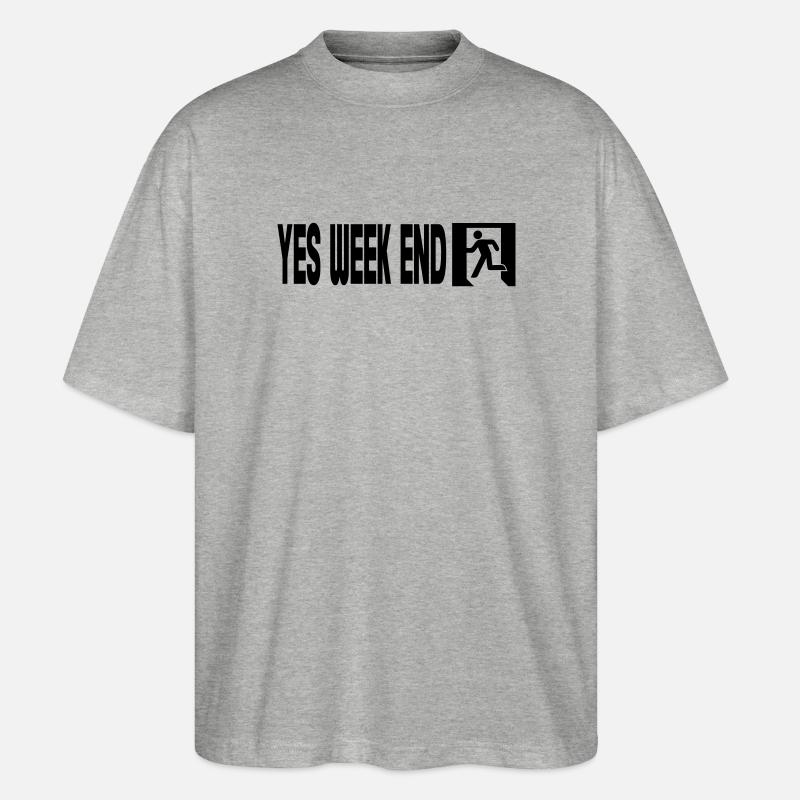 Yes Wochenende – Notfall - Stanley/Stella Oversized Unisex Bio T-Shirt Blaster 2.0 - Grau meliert