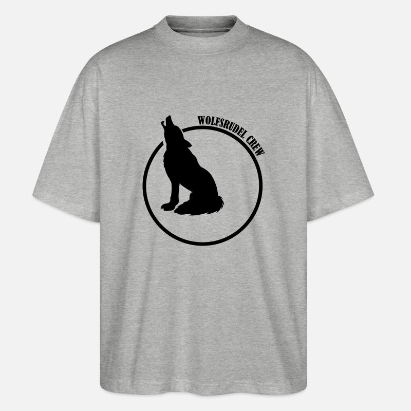 wolfsrudel_crew_01 - Stanley/Stella Oversized Unisex Bio T-Shirt Blaster 2.0 - Grau meliert
