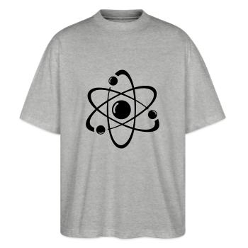 atom - Stanley/Stella Oversized Unisex Organic T-shirt Blaster 2.0 - heather grey - Front - Alina (178cm) & Michal (187cm)