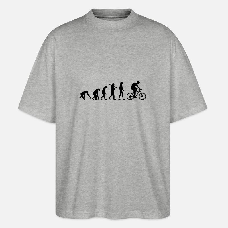 FAHRRAD EVOLUTION - Stanley/Stella Oversized Unisex Bio T-Shirt Blaster 2.0 - Grau meliert