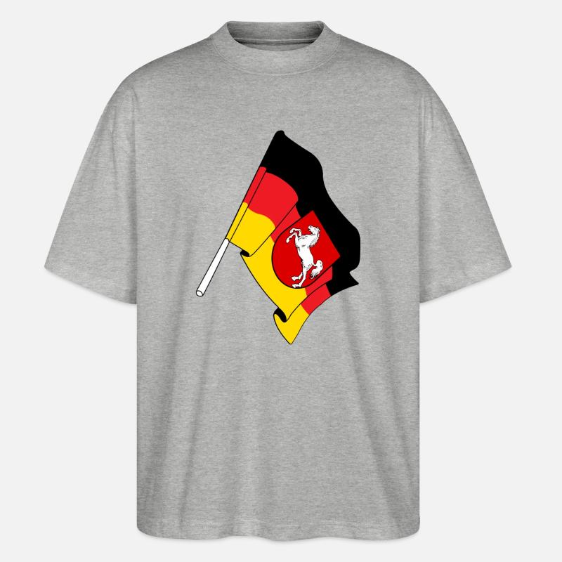 Drapeau Basse-Saxe - T-shirt bio Blaster 2.0 coupe oversize Stanley/Stella Unisexe - gris chiné