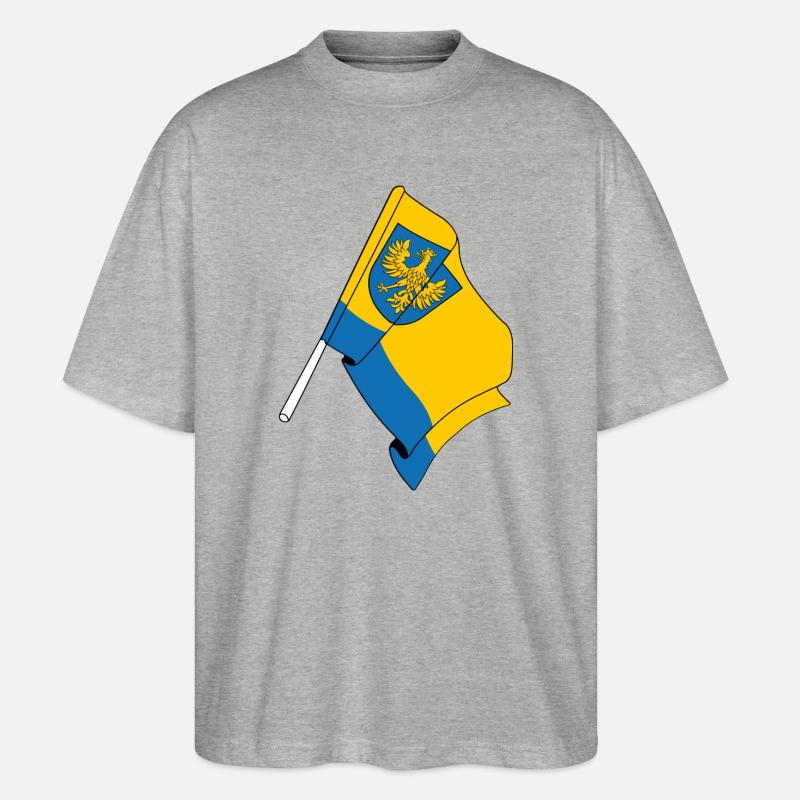 Drapeau Opole Pologne - T-shirt bio Blaster 2.0 coupe oversize Stanley/Stella Unisexe - gris chiné