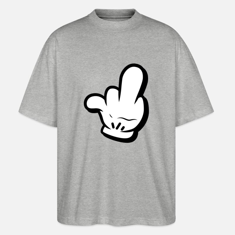 Mittelfinger Comic Style - Stanley/Stella Oversized Unisex Bio T-Shirt Blaster 2.0 - Grau meliert