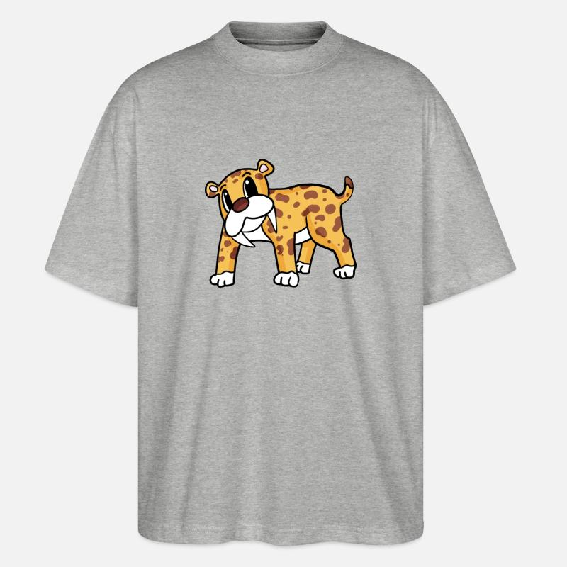 Tigre à dents de sabre - T-shirt bio Blaster 2.0 coupe oversize Stanley/Stella Unisexe - gris chiné