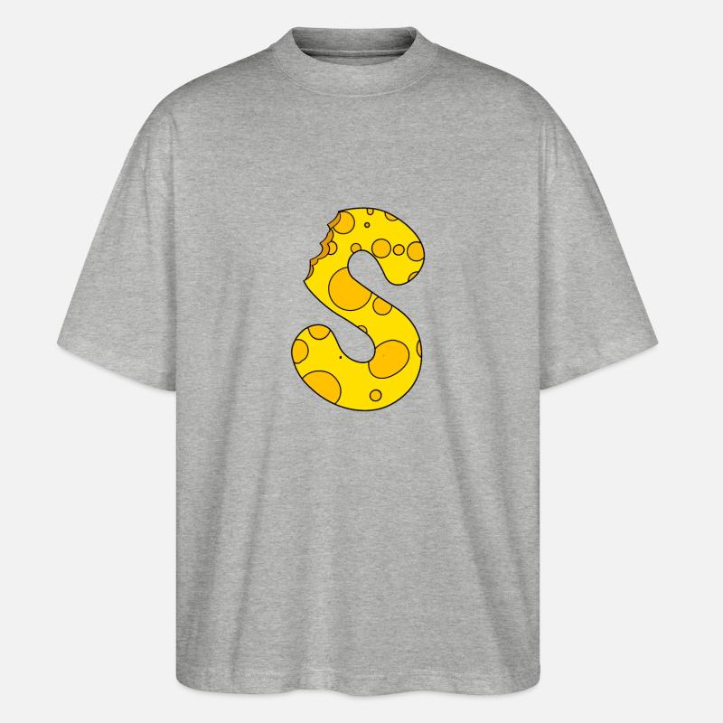 Buchstabe S - Stanley/Stella Oversized Unisex Bio T-Shirt Blaster 2.0 - Grau meliert