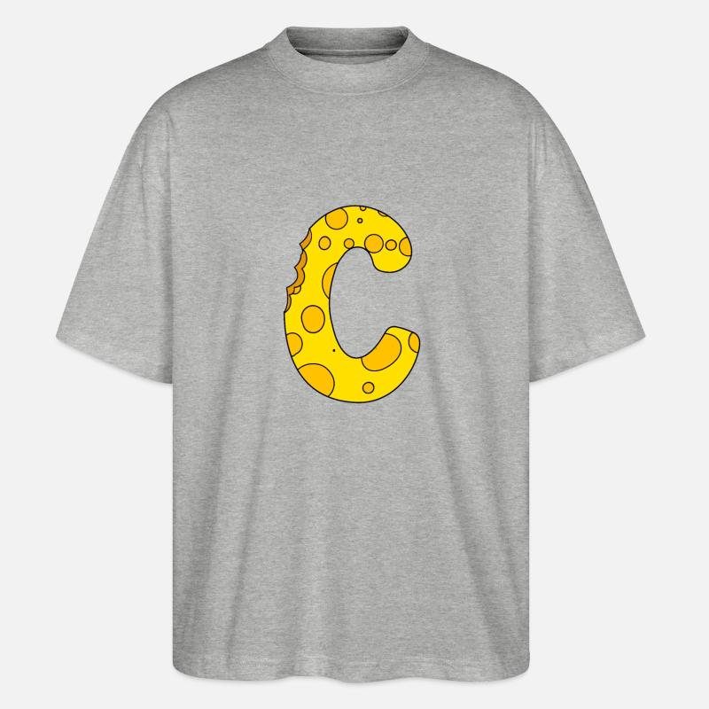 Buchstabe C - Stanley/Stella Oversized Unisex Bio T-Shirt Blaster 2.0 - Grau meliert