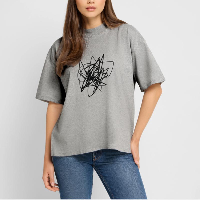 Scribbled chaotic strokes pattern Stanley/Stella Oversized Unisex Organic T-shirt Blaster 2.0