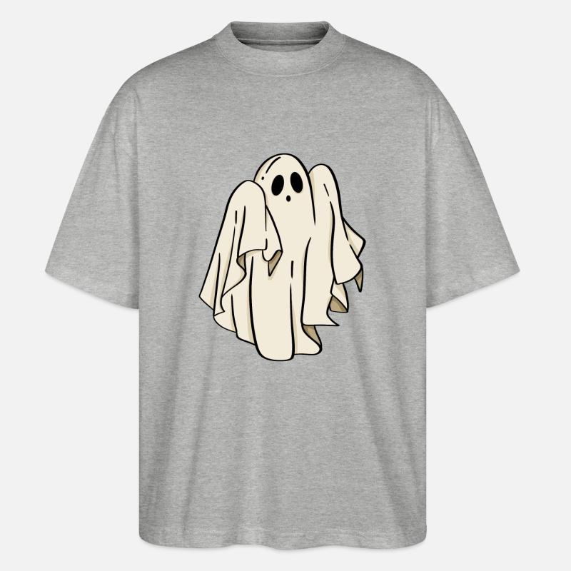 Geist Halloween - Stanley/Stella Oversized Unisex Bio T-Shirt Blaster 2.0 - Grau meliert