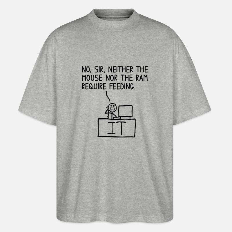 Maus und RAM - Stanley/Stella Oversized Unisex Bio T-Shirt Blaster 2.0 - Grau meliert