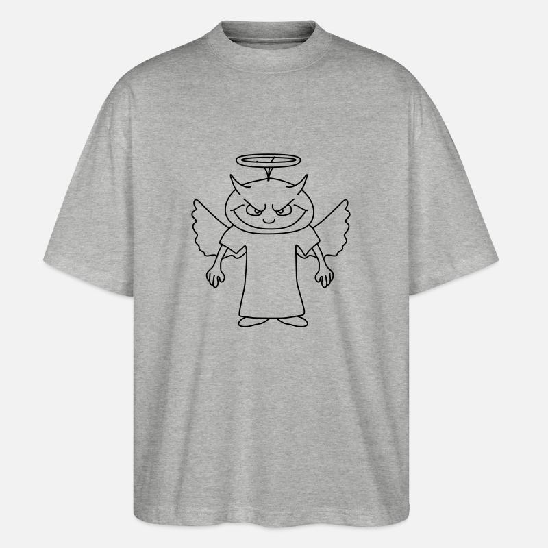 Devil Angel - Stanley/Stella Oversized Unisex Organic T-shirt Blaster 2.0 - heather grey