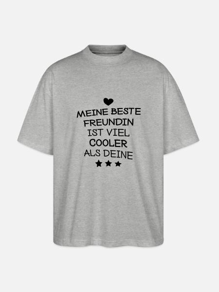 Meine beste Freundin - Stanley/Stella Oversized Unisex Bio T-Shirt Blaster 2.0 - Grau meliert