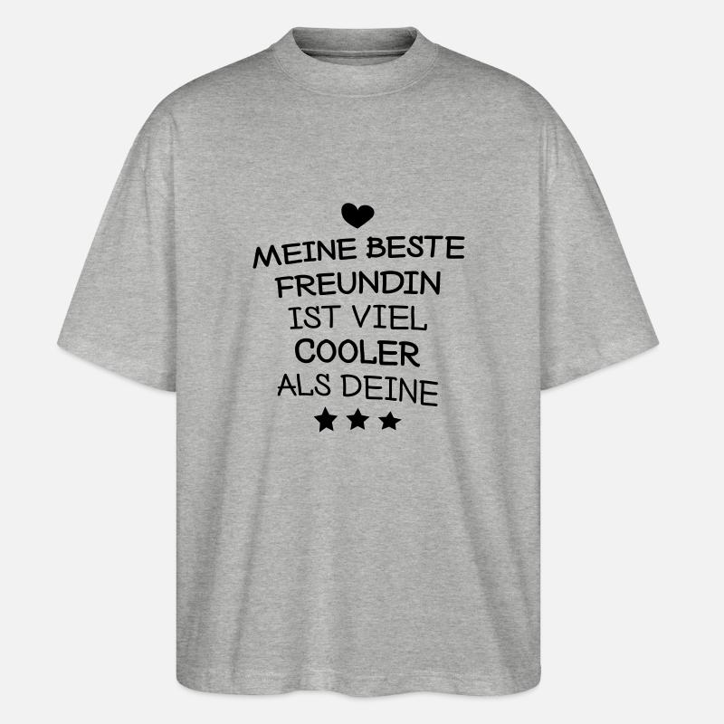 Meine beste Freundin - Stanley/Stella Oversized Unisex Bio T-Shirt Blaster 2.0 - Grau meliert