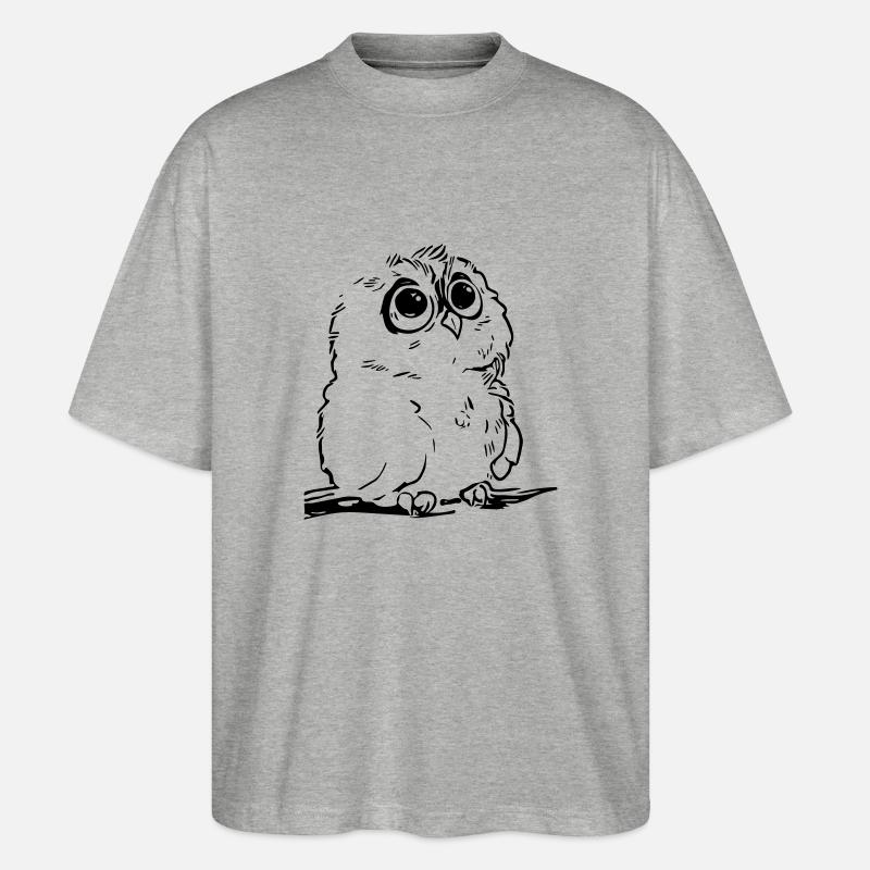 Niedliche Eule - Stanley/Stella Oversized Unisex Bio T-Shirt Blaster 2.0 - Grau meliert