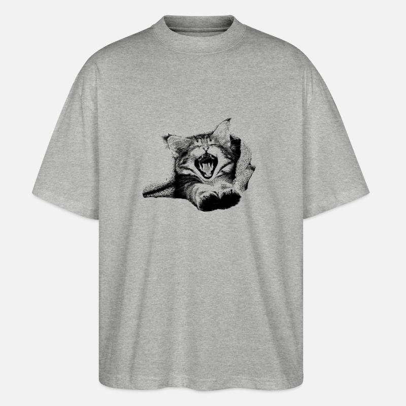 Kätzchen - Stanley/Stella Oversized Unisex Bio T-Shirt Blaster 2.0 - Grau meliert