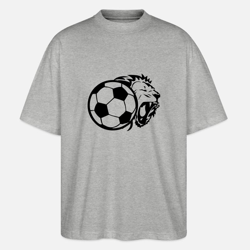 Fußball Löwe - Stanley/Stella Oversized Unisex Bio T-Shirt Blaster 2.0 - Grau meliert